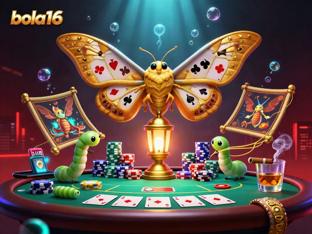 Engage in thrilling online betting with bola16 featuring vibrant casino elements and card suits.