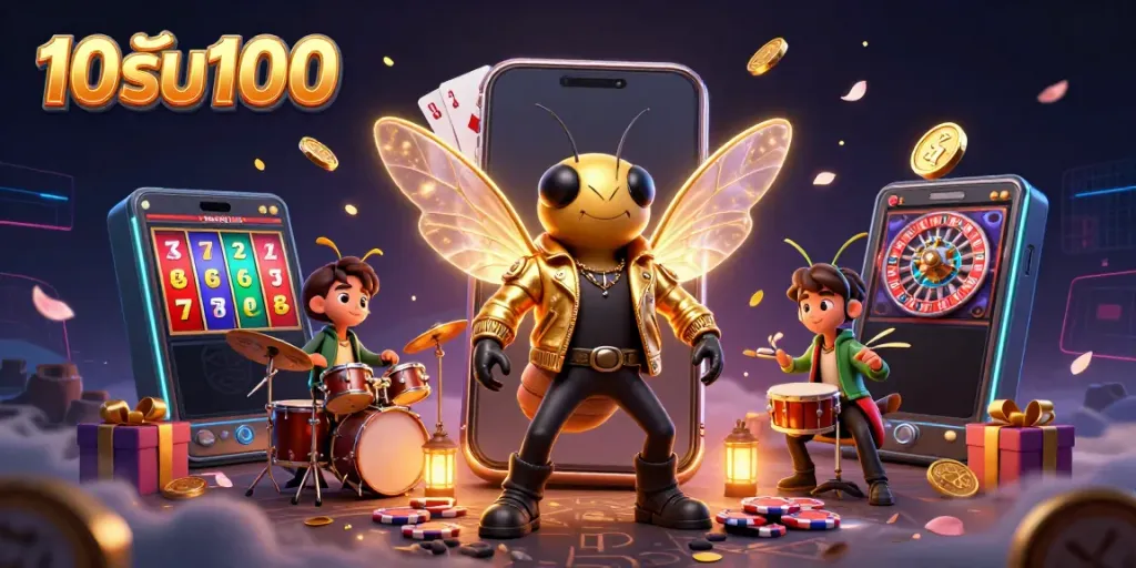 โปรโมชั่น 10รับ100 ในภาพประกอบของคาสิโนออนไลน์ที่มีชีวิตชีวา