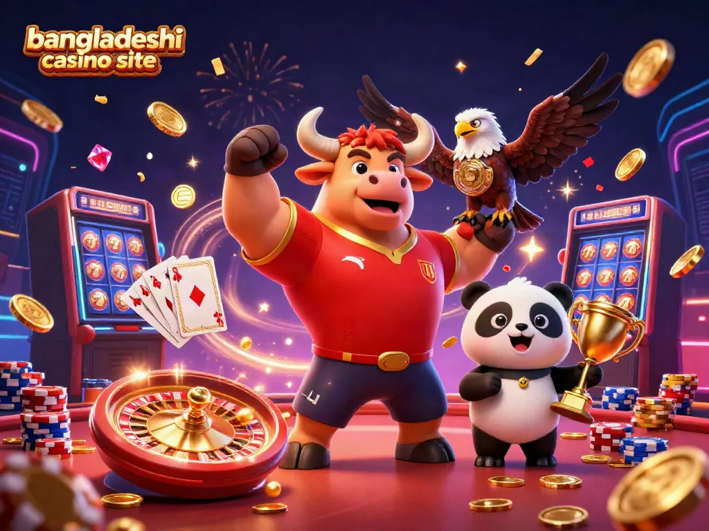 Experience excitement at the bangladeshi casino site with vibrant 3D characters and animated jackpot elements.