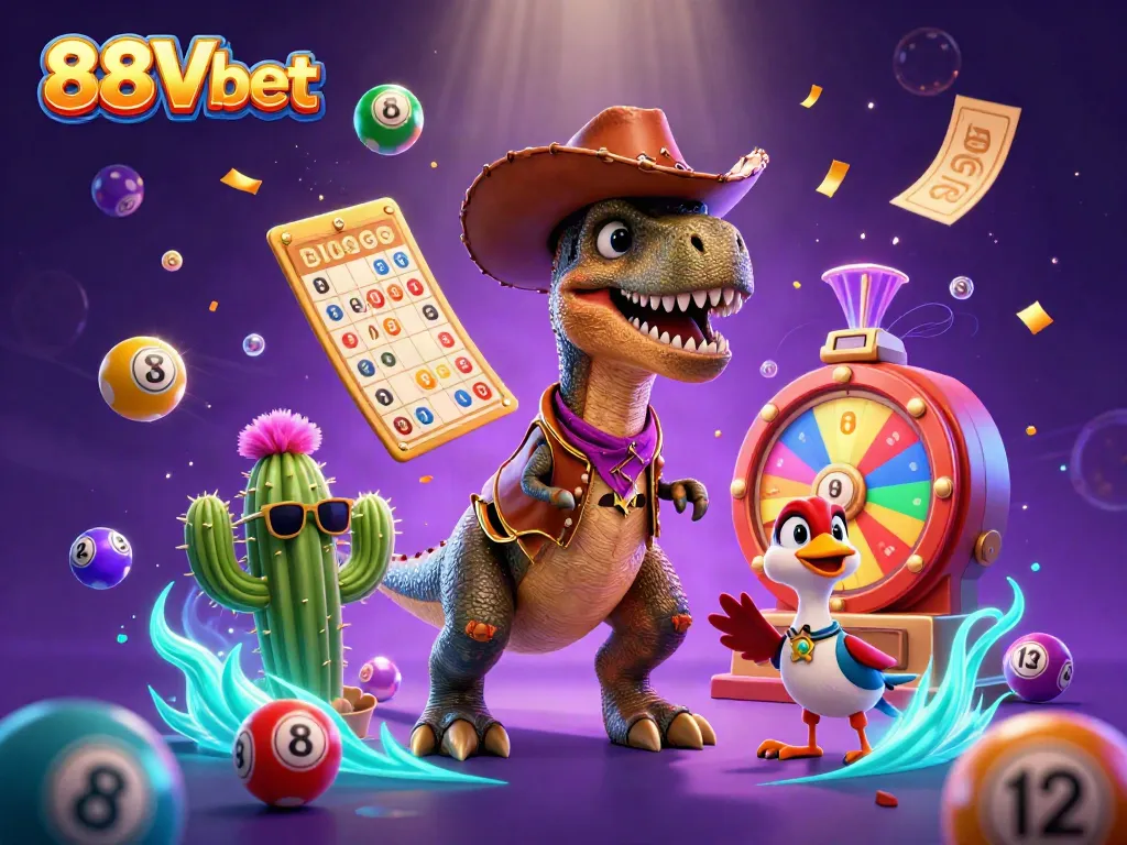 Experience gaming excitement with 88Vbet featuring a dynamic scene of casino themes.