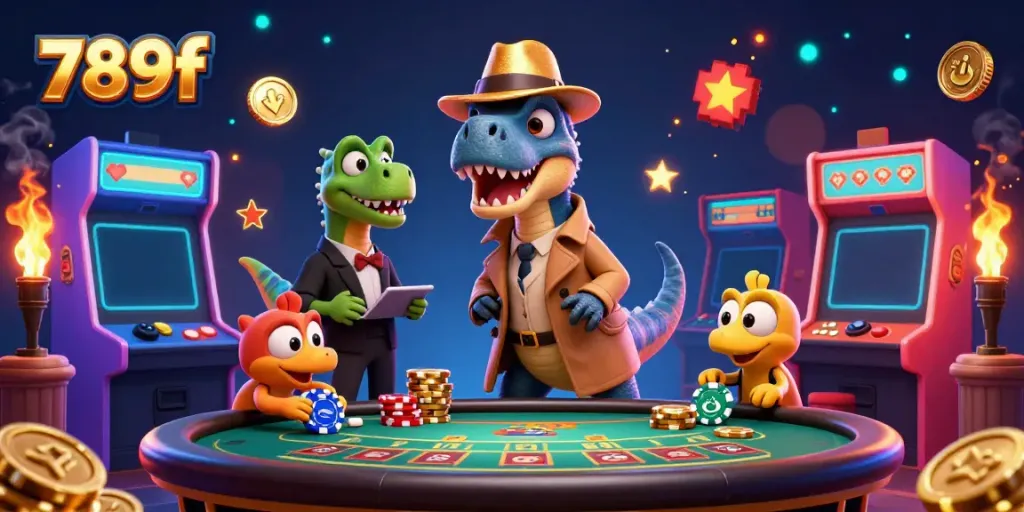 Experience thrilling action at the 789f casino with colorful characters and exciting game elements featured.