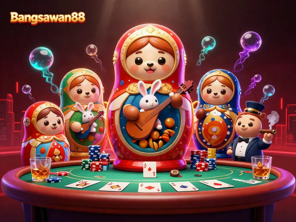 Engage with Bangsawan88's vibrant casino world featuring animated characters and rich gaming elements.